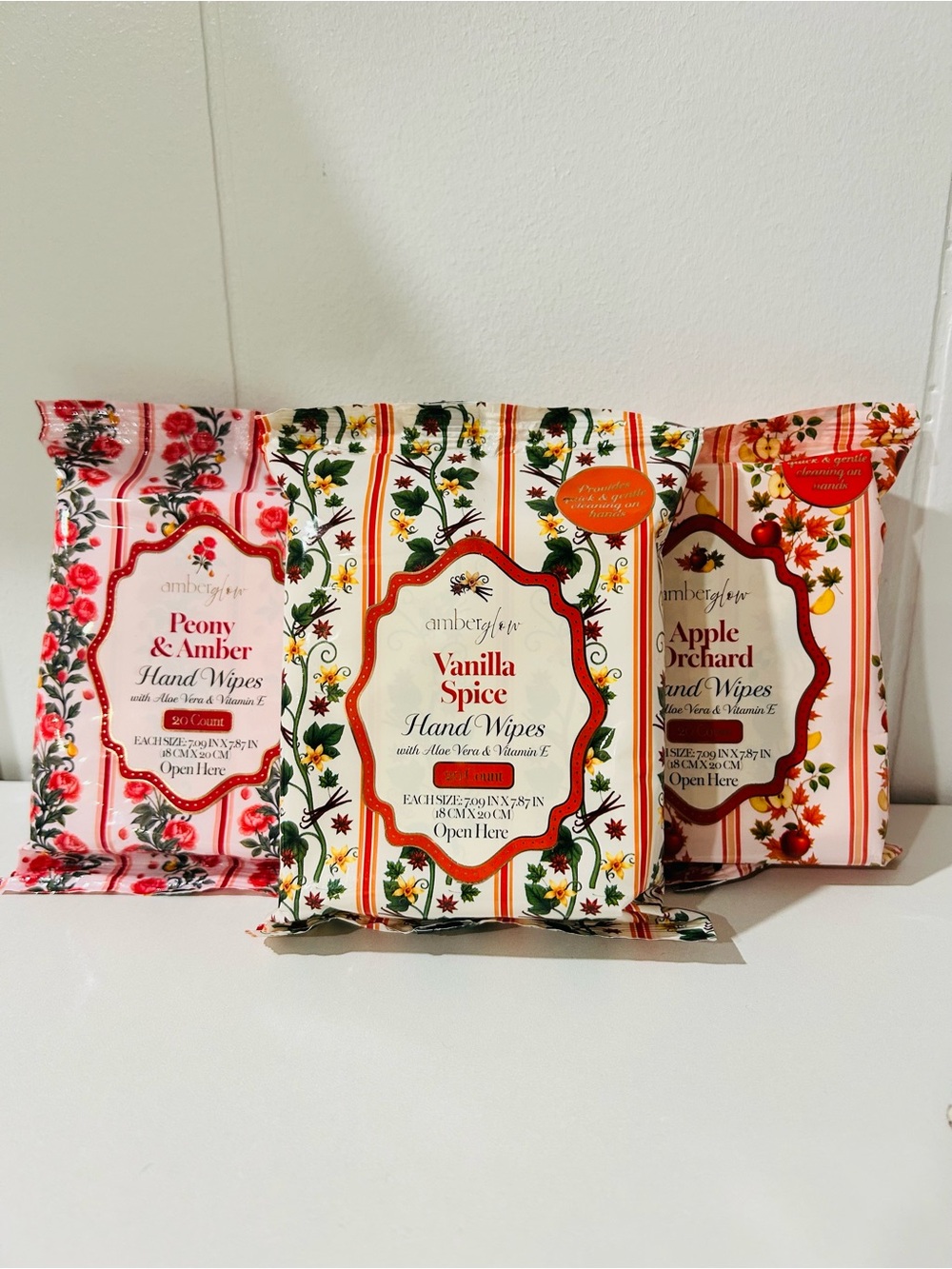 amberglow Fall Scented Hand Wipes - Choose 1